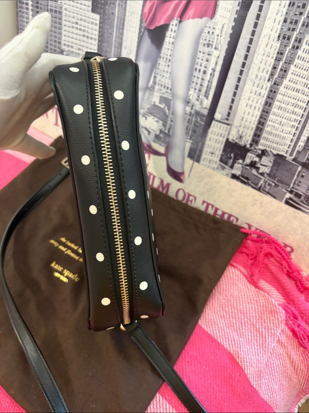 kate spade Black with White Polka Dot Crossbody Bag - Picture 8 of 15